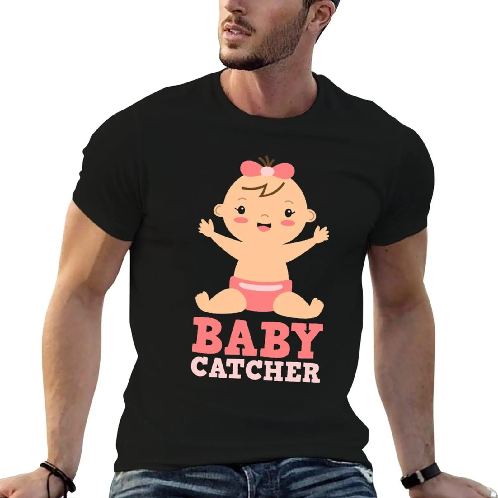 Sweet Midwife Doula Baby Catcher Design T-Shirt cotton t shirts man 100% black cotton t-shirt plain for man package T-Shirt