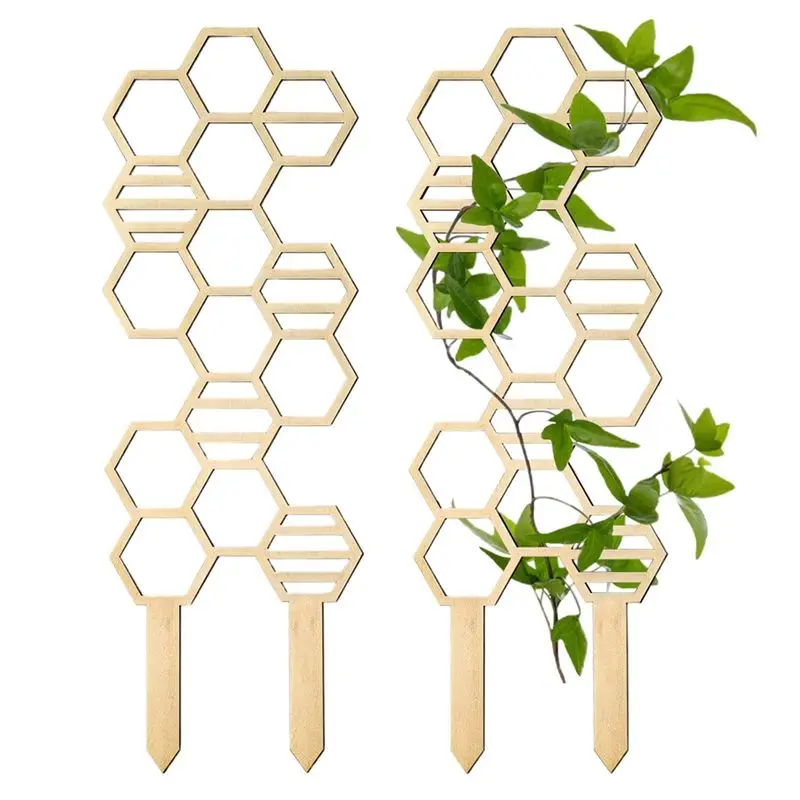 AEE2-Pothos Plant Climber Support,Wooden Honeycomb Indoor Plant Trellis 16 Inch - Uvresistant Garden Plant Decorative