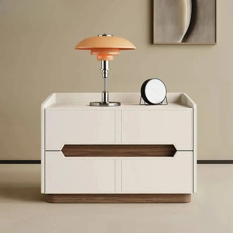 

High-quality Comfortable Luxury Storage Nordic Nightstand Leather Modern Trendy Aesthetic Mesa De Cabeceira Bedroom Furniture