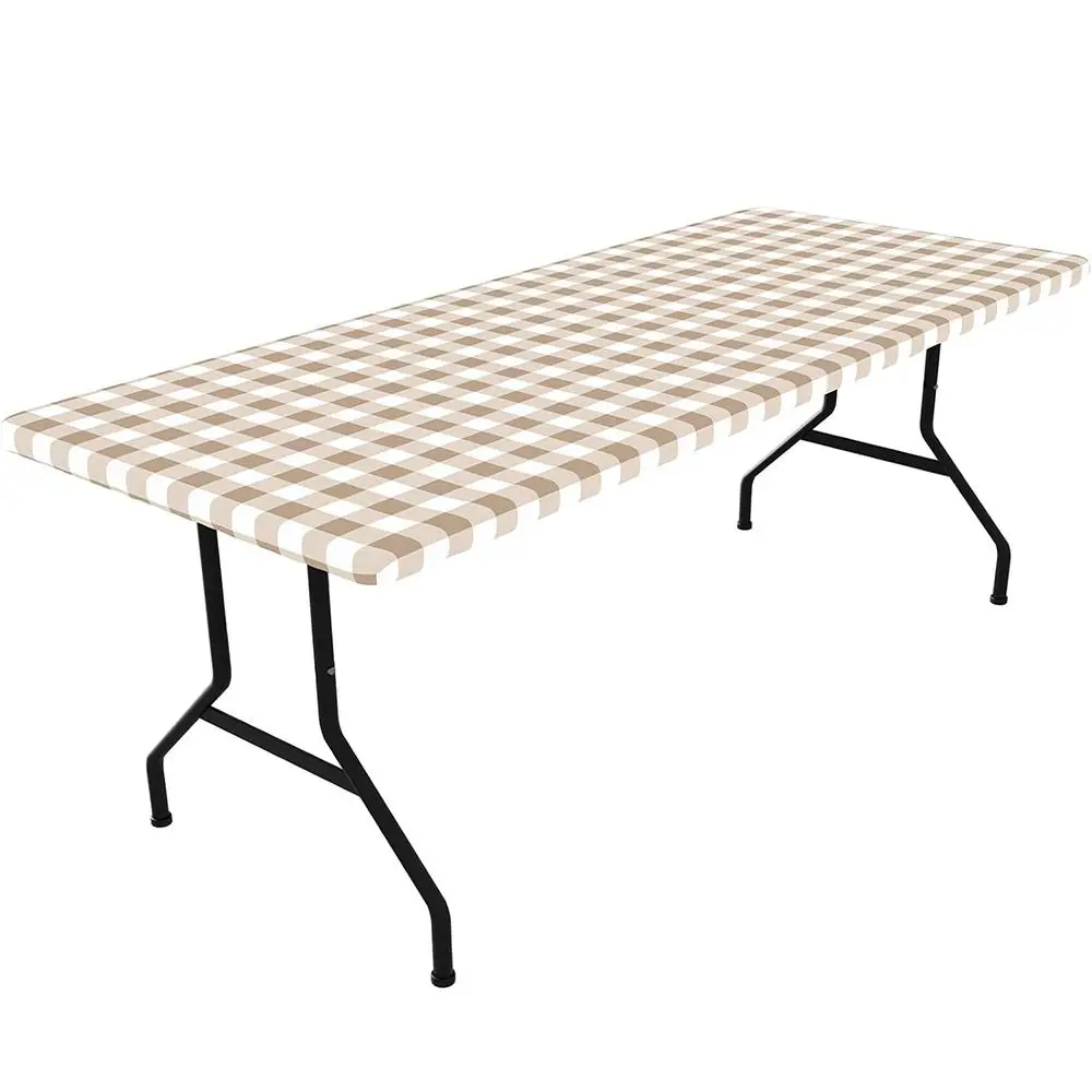 New 30x72inch Spandex Tablecloth 6FT Rectangle Waterproof Elastic Picnic Table Cloth Oil-Proof Stretch Tablecloth Cover Home Use