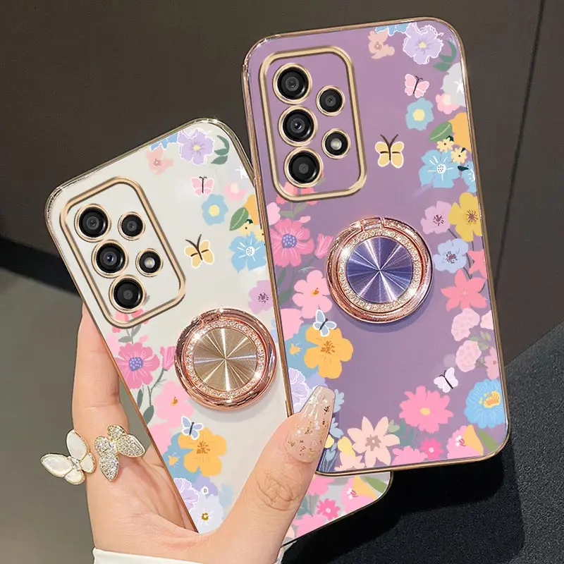 Pulseira de jóias cordão sorte guirlanda suporte do telefone caso para samsung galaxy a32 a33 a52 a53 a52s a73 a51 a71 a72 a23 4g 5g capa