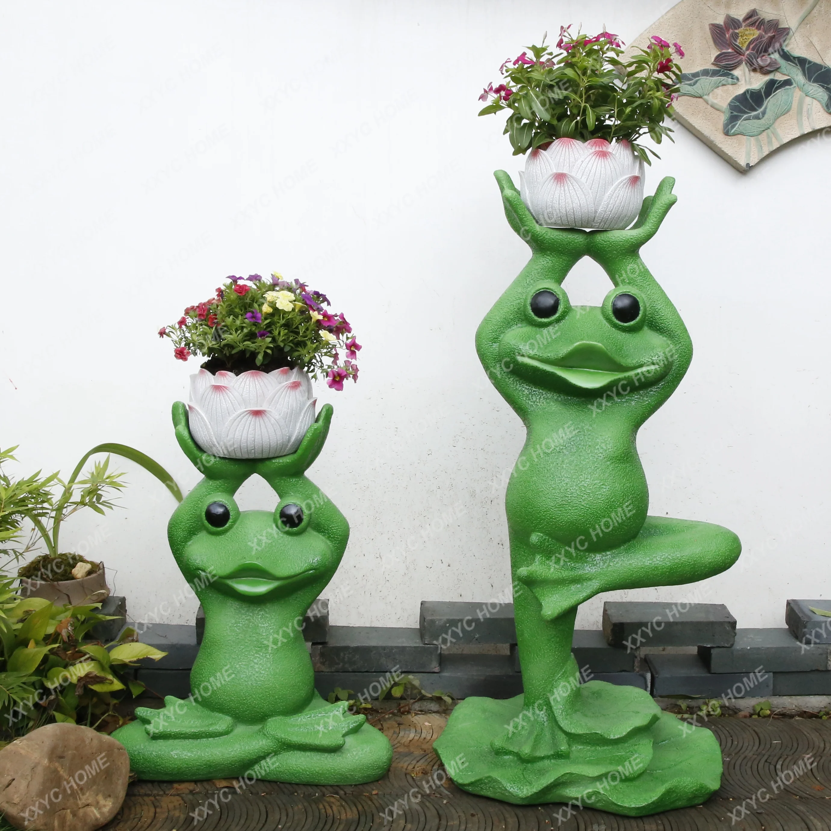 Garden Decoration Frog Animal Landscape Succulent Potted Flower Pot Outdoor Courtyard