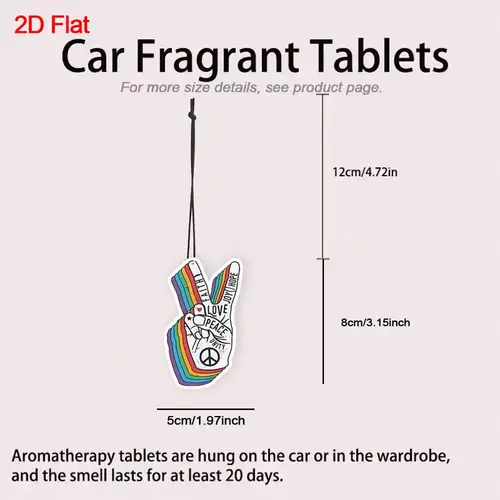 Imagen 2 del producto Colgante de aromaterapia para coche psicodélico Hippie 2D, color contrastante de alta saturación + decoración de coche con diseño de patrón intricado