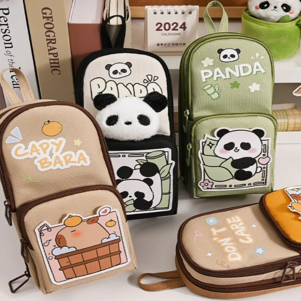 Cartoon Multi-Pocket Pencil Case Student Stationery Box Storage Bag Large Capacity School Supplies Organizer Pen Bag Pouch