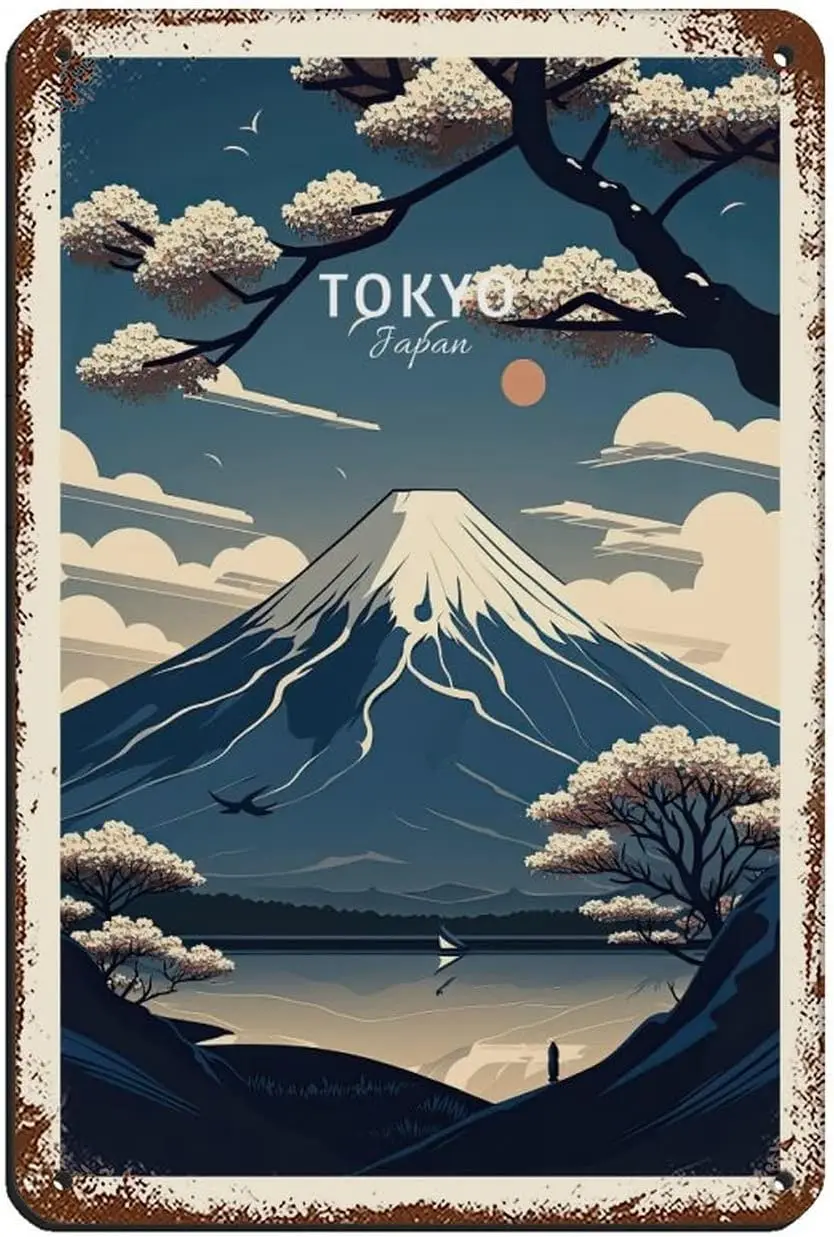 

AMTETE Tokyo Japan Travel Poster Retro Poster Metal Tin Sign Chic Art Retro Iron Painting Bar People Cave Cafe Family Garage Pos