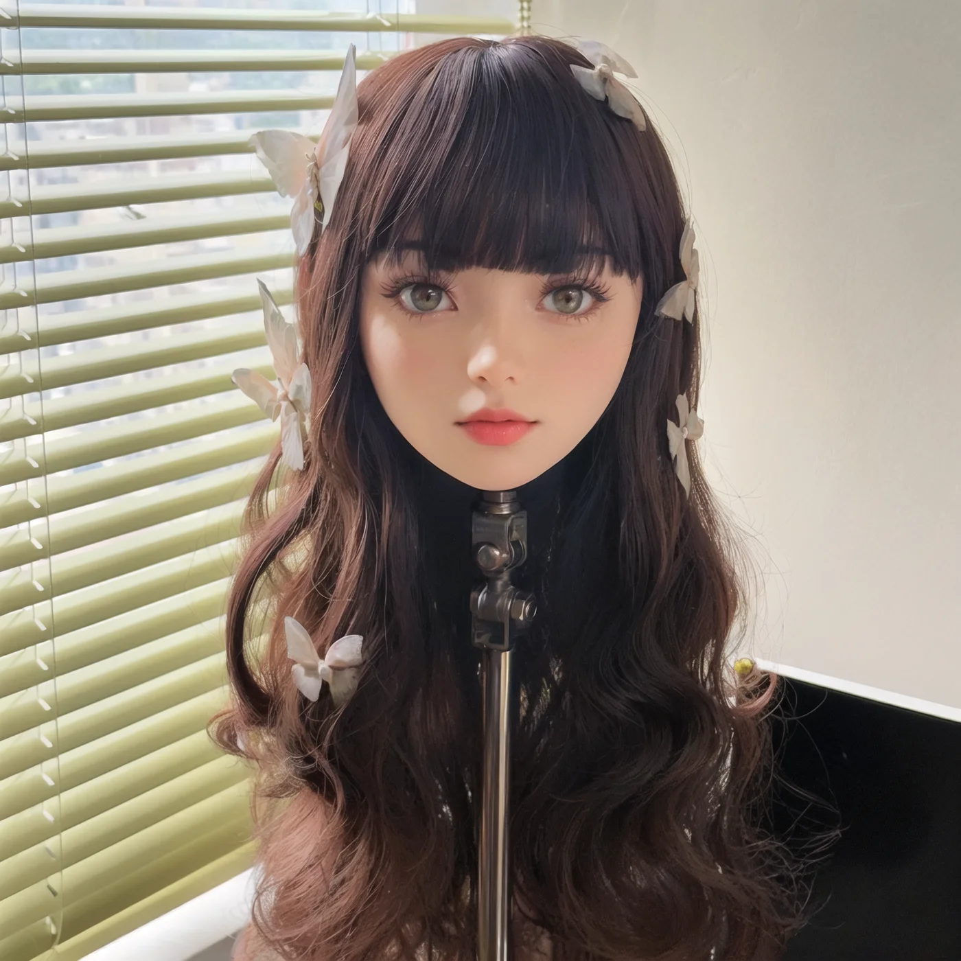 

Professional TPE doll head, realistic light beige texture and exquisite facial details - a long-lasting makeup art hairstyle mod