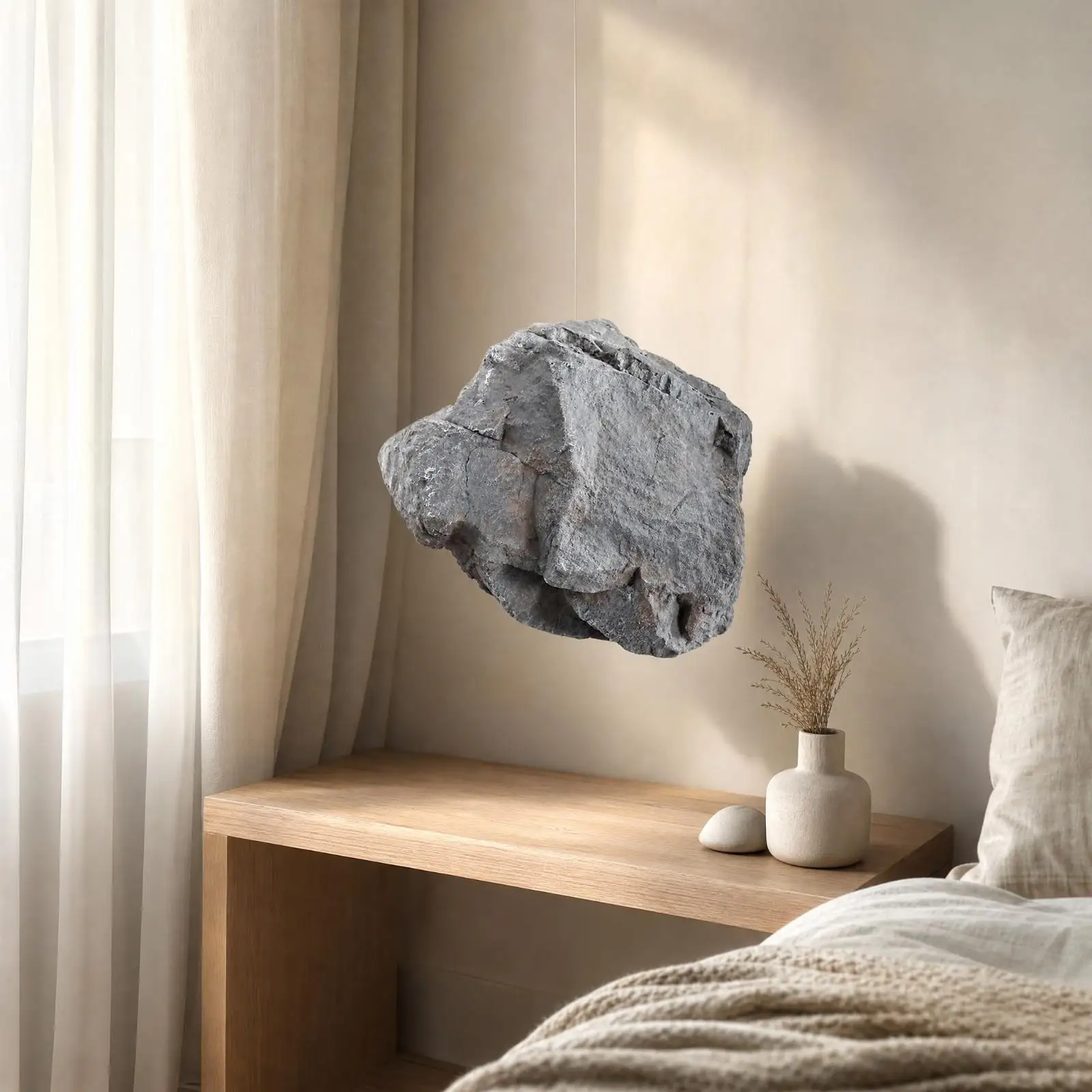 Gray Foam Rock Prop for Vivarium Decoration Indoor Terrarium Artificial Stone