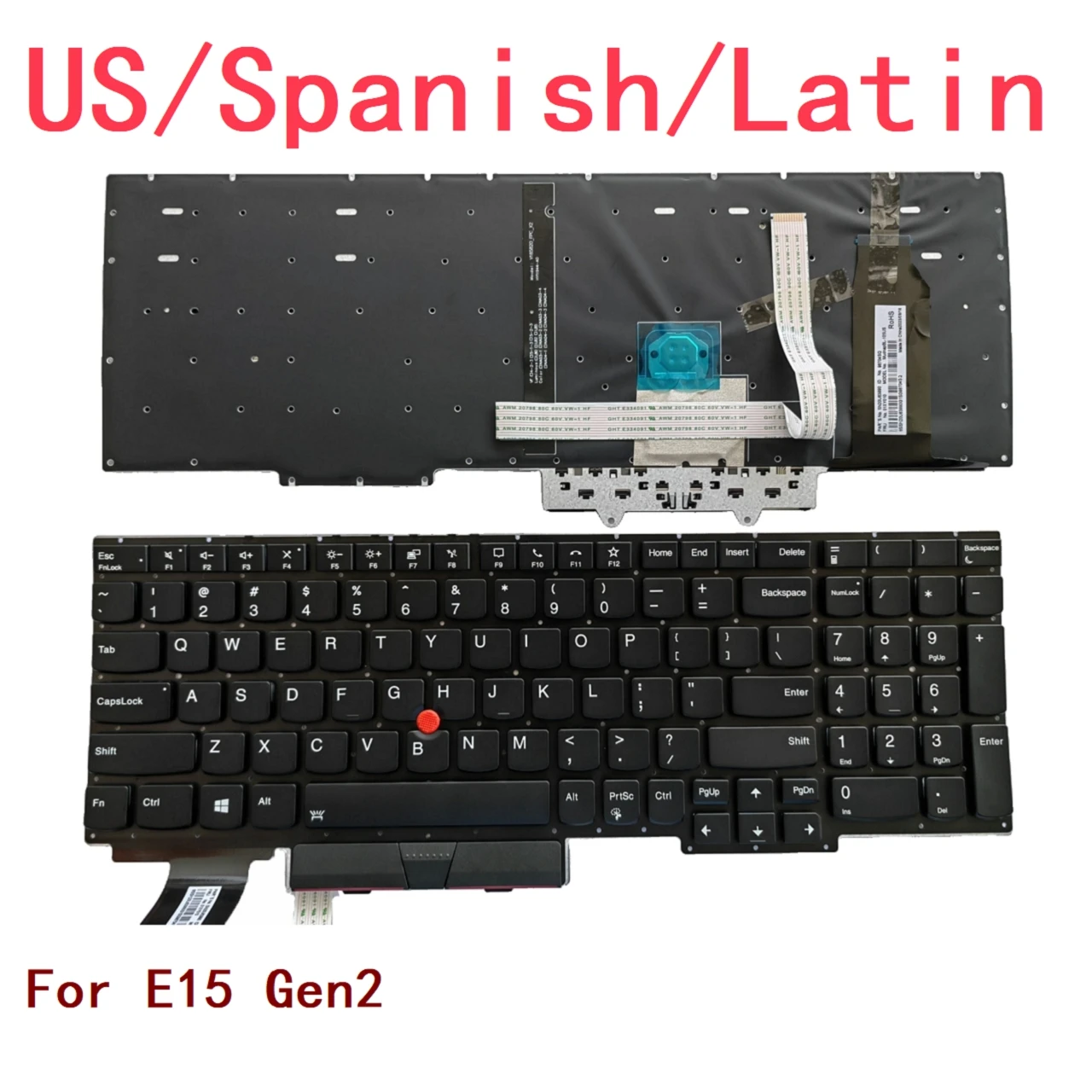 teclado retroiluminado para lenovo thinkpad eua espanhol latim e15 gen2 notebook pc novo substituicao 01