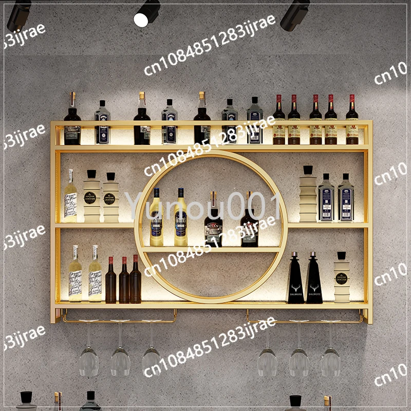 Bar Stand, Iron Art Wall Mounted Wine Cabinet, Storage Rack, Red Wine Display Rack, Living Room, Bar, Restaurant