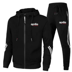 aprilia racing Tracksuit Men's Sweatshirt +Pants 2 Piece Set Casual Sportswear Hoodies Wear Autumn New Sportswear Suit Hot