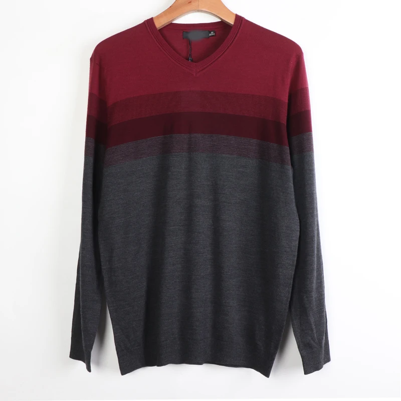 

Loose Fit V-Ne Knitted Wool Blend Base irt Color Blo Design Long Sve T-irt for Men Autumn Season Brand Tagkita