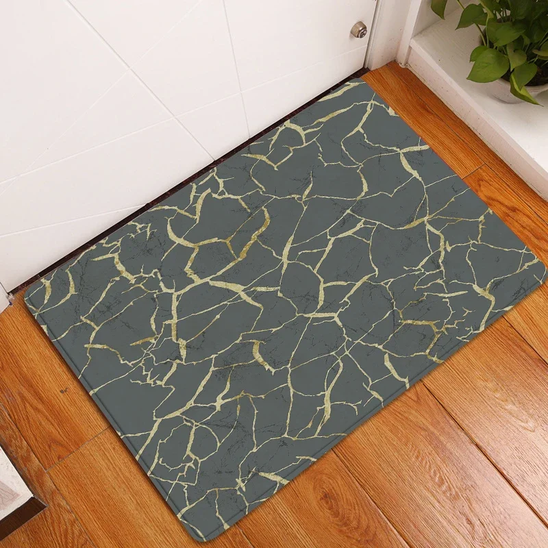 Marble Pattern Kitchen Carpet Bedroom Entrance Doormat Living Room Hallway Decoration Rugs Home Balcony Bath Floor Anti-Slip Mat