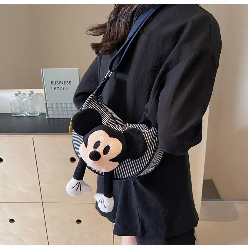 حقيبة كروس نسائية جديدة بحزام قابل للتعديل من ديزني ميكي دول، حقيبة عصرية عالية الجودة ومتينة ومتعددة الاستخدامات هدية للفتيات #5