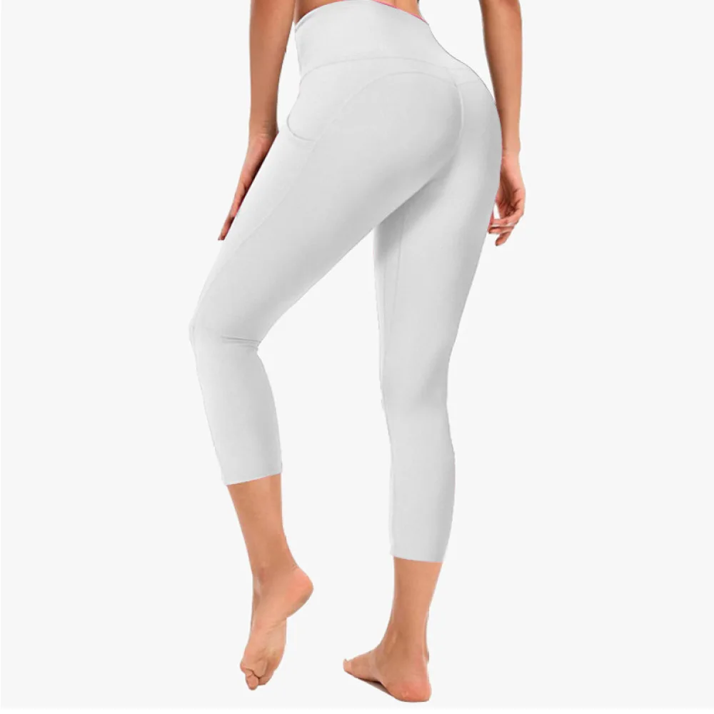 Women Quick Dry Yoga Leggings High Waist Sports Tights Breathable Fitness Gym Running Cropped Slimming Athletic Workout Pants