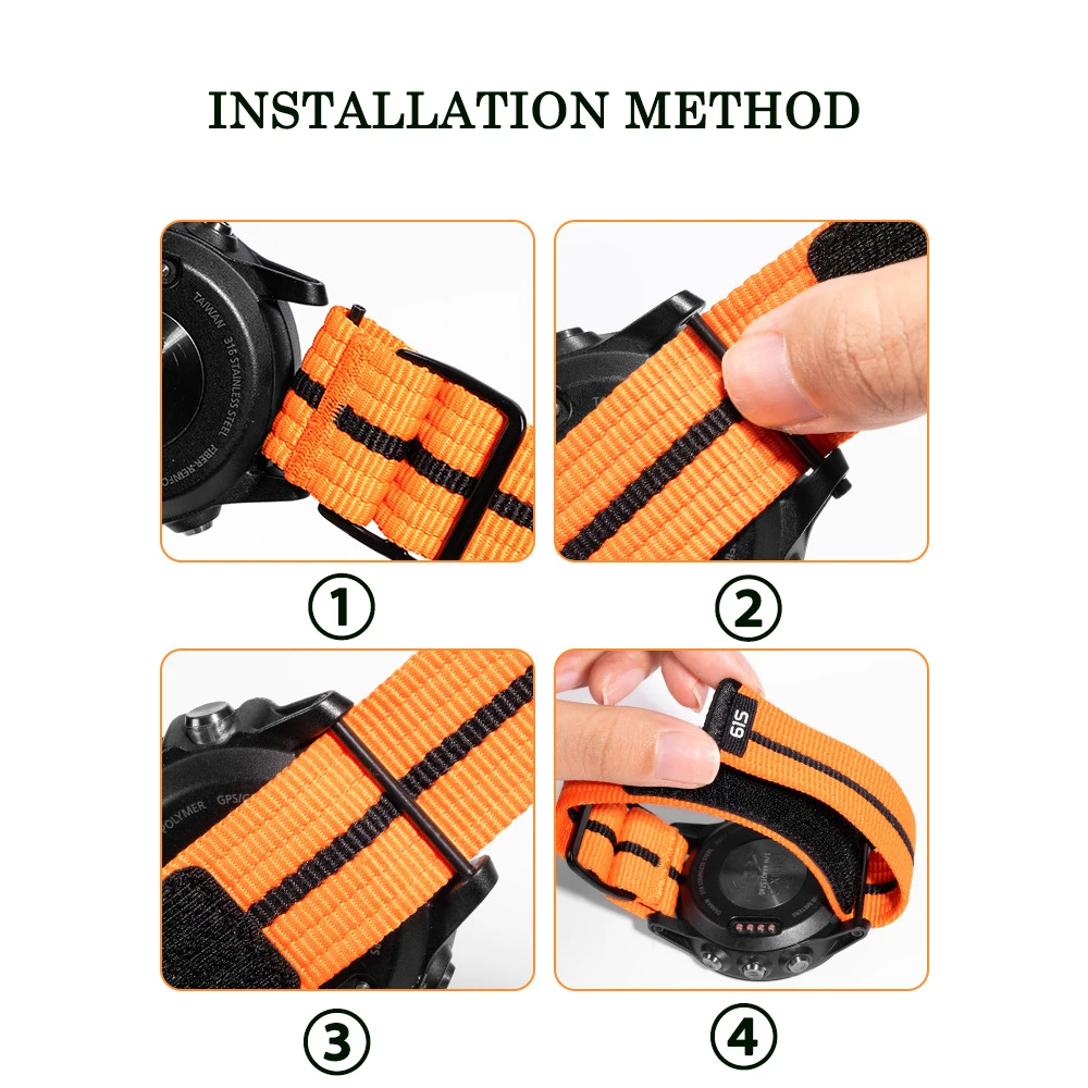 22 26 مللي متر حزام نايلون رياضي لـ Garmin Fenxi 8 47/51 مللي متر إندورو 3 2 سوار معصم بديل سريع مناسب لفرقة Garmin Fenix E/7X/6X/5X #6