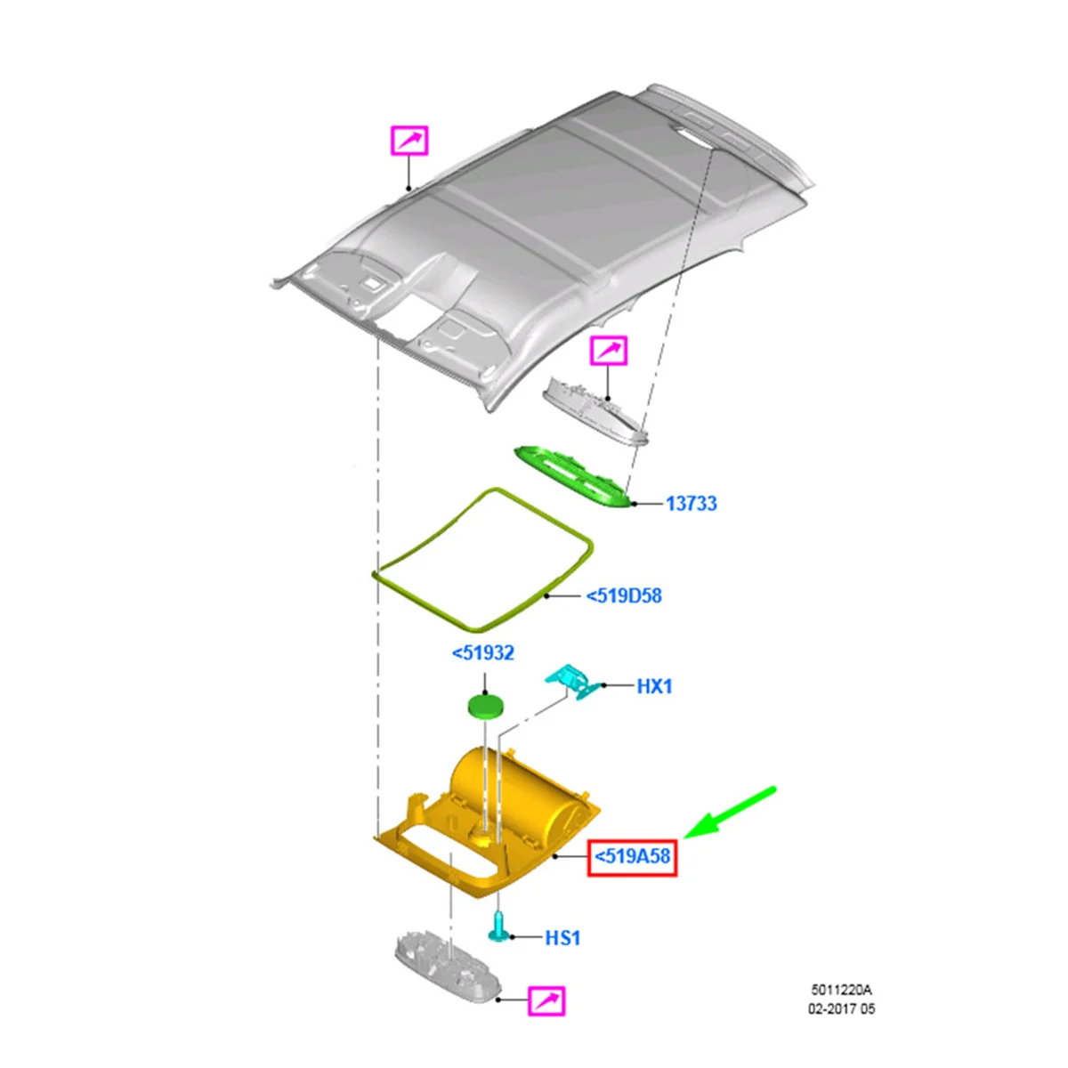 Imagem -06 - Carro Console Telhado Luz de Leitura Óculos Box Trim Capa Cn15-a519a58-aa para Ford Ranger Everest Mazda Bt50 20122023b