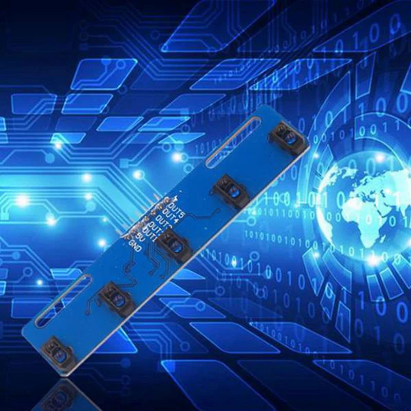 وحدة استشعار تتبع الأشعة تحت الحمراء ، التعرف على الخطوط بالأبيض والأسود ، الأشعة تحت الحمراء ذات 5 طرق ، TCRT5000L