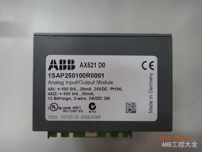 AX521 ABB AC500 PLC 4AI4AO analog quantity module