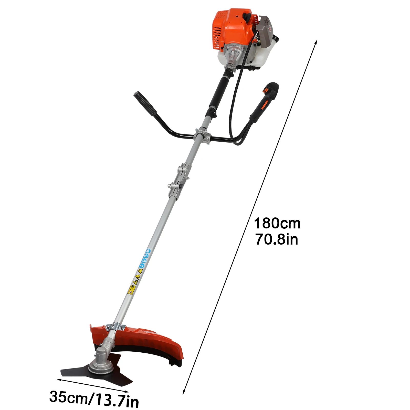 52cc Weed Wacker Gas Powered, 2 in 1 Cordless Hedge Trimmer, 2-Stroke Brush Cutter, Handheld Weed Eater, Plastic Handle