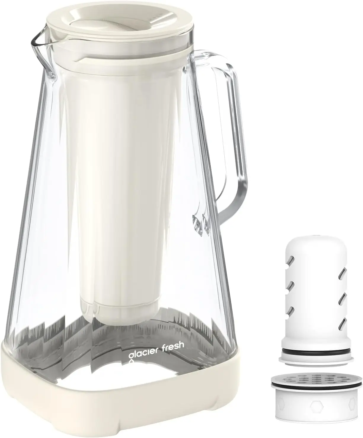 

10-Cup Glass Water Filter Pitcher with Ultrafiltration & Carbon Filter, Reduces 99% Chlorine, PFOA/PFOS