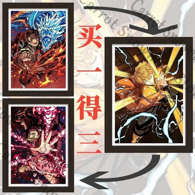 

Demon Slayer Kamado Tanjirou Nezuko Grating Decorative Picture Changeable Hang A Cartoon Cospaly Gift