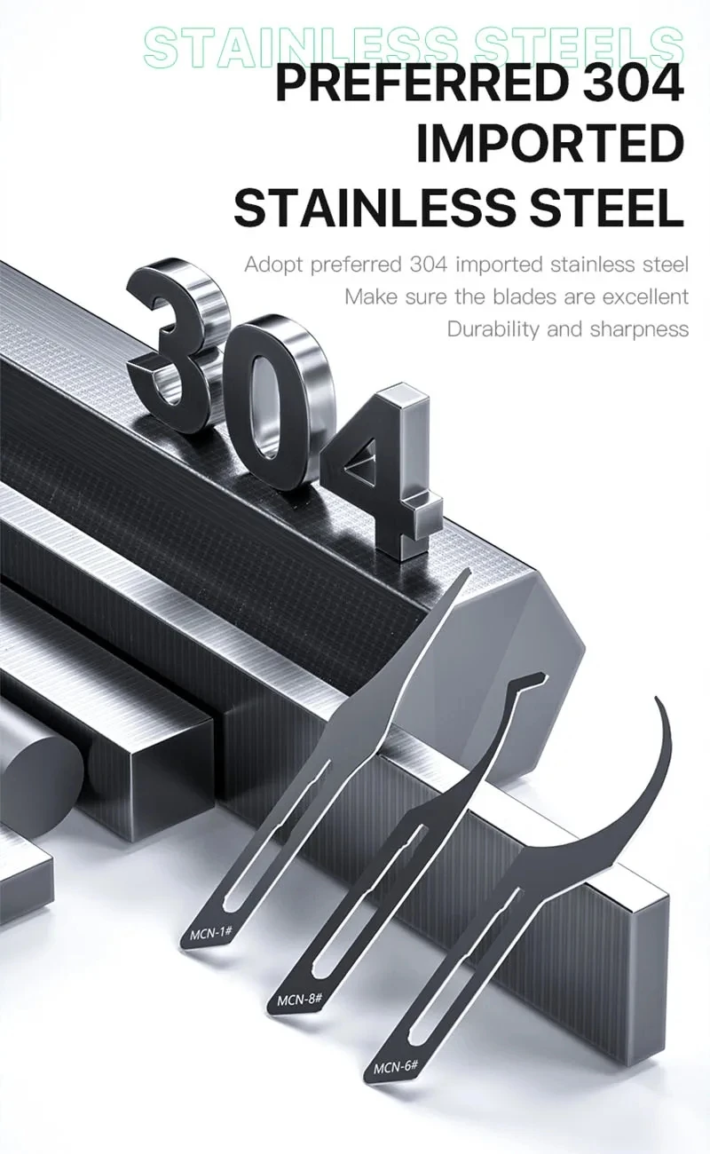 ميكانيكي 008 شفرة إزالة الصمغ الحادة إصلاح الهاتف المحمول شاشة LCD شفرة إزالة الصمغ الفولاذ المقاوم للصدأ إزالة سكين الغراء