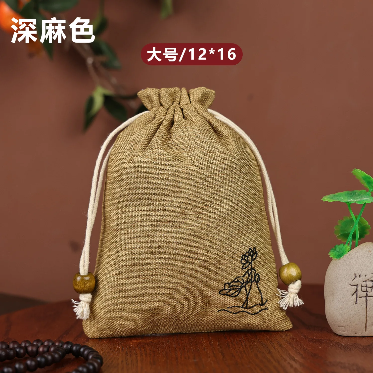 5 قطعة حقيبة قماش قنب التطريز مجوهرات سوار الرباط سعة كبيرة متعددة الوظائف مقاوم للماء حقيبة التخزين مقاومة للاهتراء #4