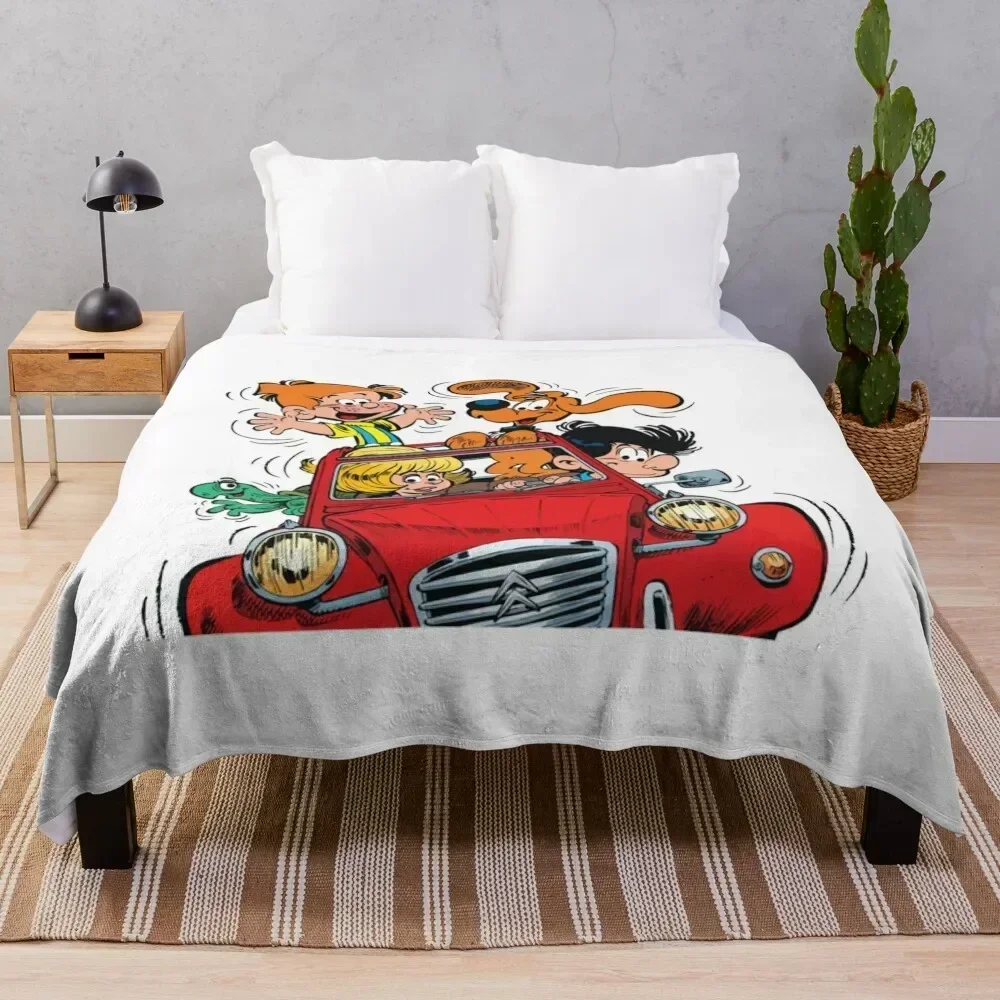 

Boule et Bill (Billy et copain) dans la voiture classique Throw Blanket All Season Lightweight Soft Blanket for Bed