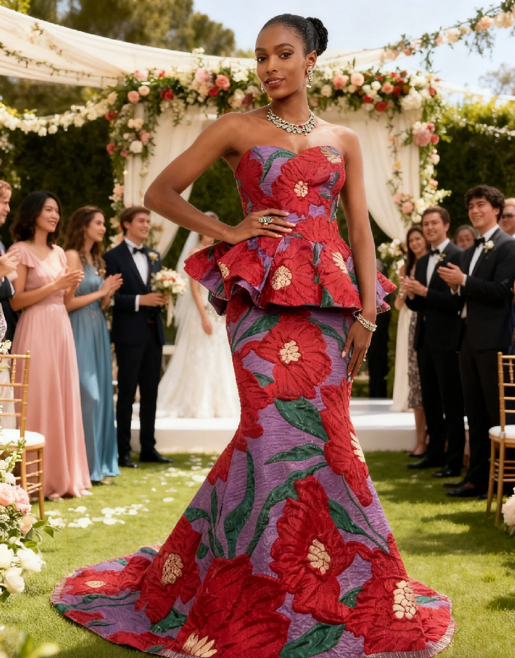 

2025 Latest Nigerian Organza Brocade Lace Fabric French African Gilding Jacquard Lace Fabric for Women Party Dresses,5yards 4558