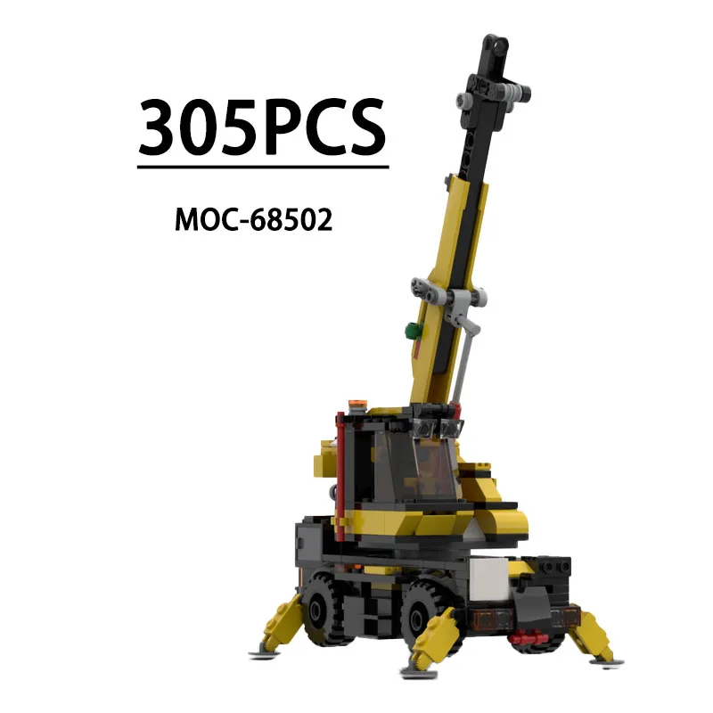 

MOC-68502 Building Block City Mobile Crane Model Ornament, 305 Pieces, Children's Birthday, Christmas, and New Year Toy Gift