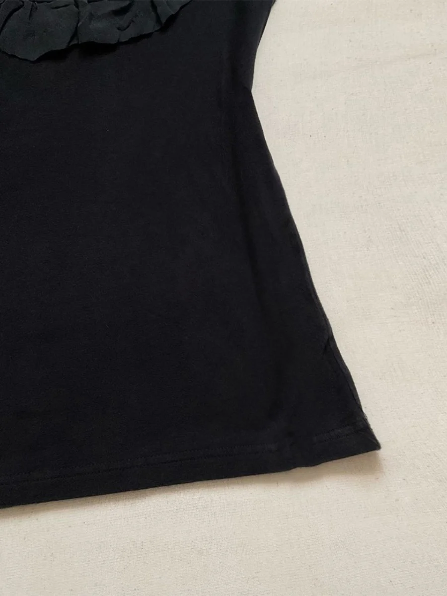 보야 걸 오리지널 블라 러플 티셔츠 여성 여름 하이엔드 디자인 센세이션 패션 에이지 디파잉 탑 트렌드