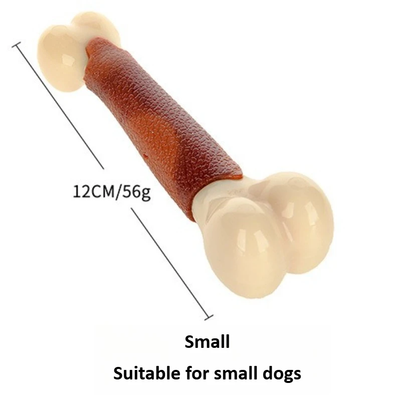 HOOPET Nylon Bone Dog Toy Squeaky Chew Toy with Colored Rubber Coating for Puppy Teething Training Interactive Pet Toy