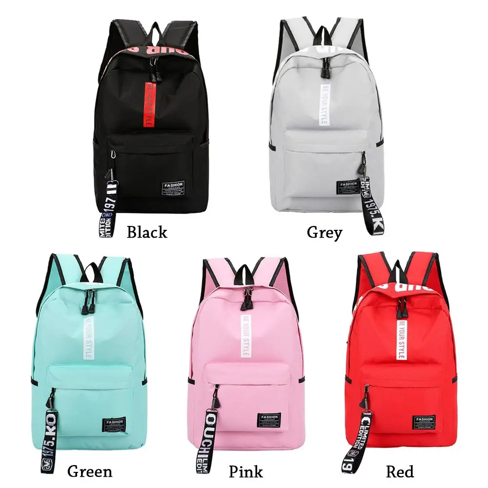 Pure Colour Schoolbag Women Men bag Nylon Large Capacity Backpack Teenage Girls Rucksack Bags Waterproof Travel Bag