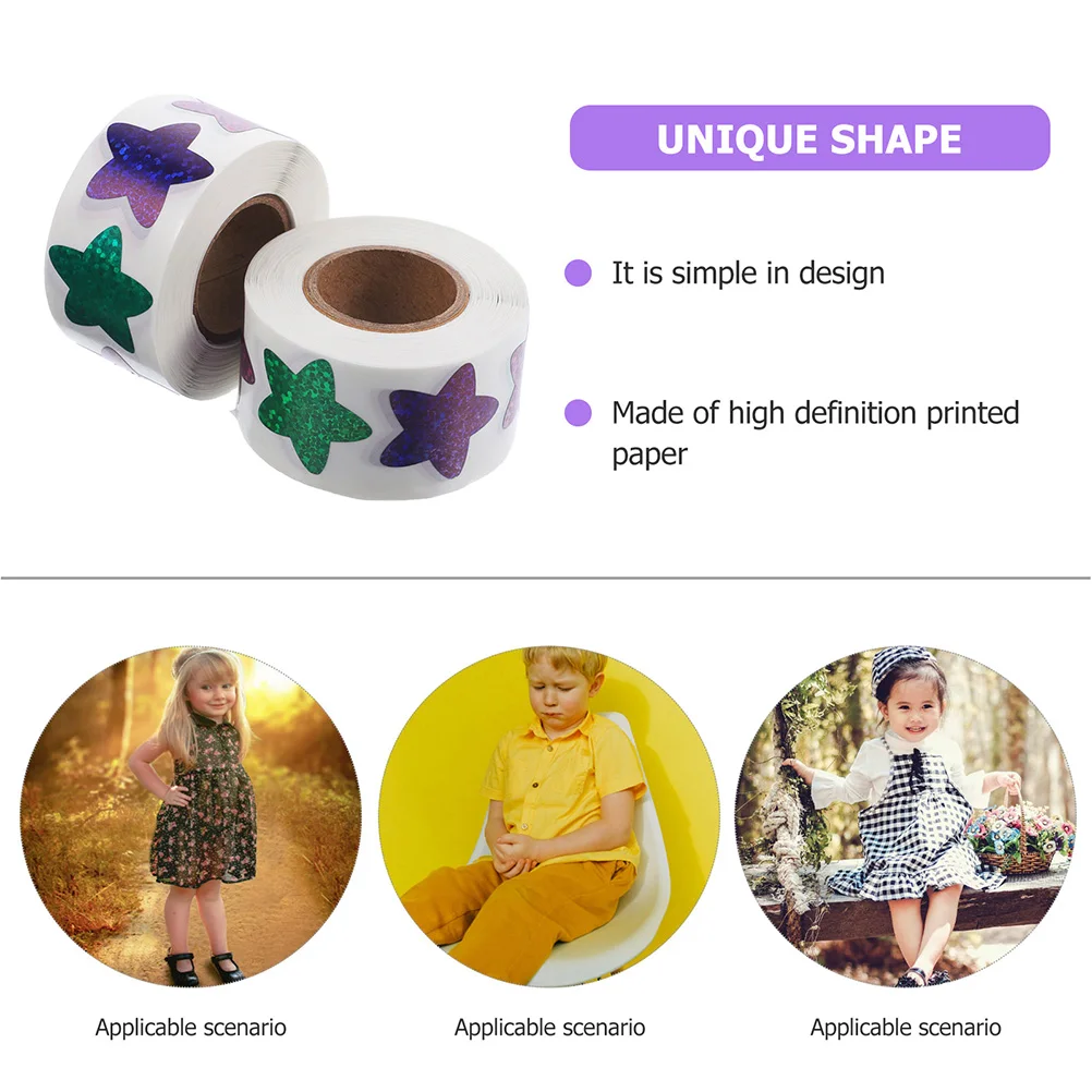 

3 Rolls Pentagram Star Stickers Removable Reward Stickers for Classroom School Teacher Student Encouraging Sticker Supplies