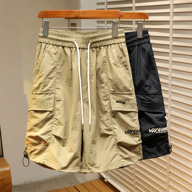 Men's 97% Cotton Summer Casual Shorts Stretch Soft Loose Straight Cargo Shorts Korean Classic Workwear Double Pocket Man Pants