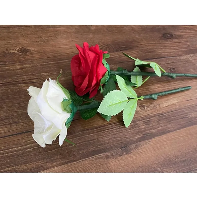 Rauchende Rose mit 10 Stück Rauchminen, Ladeversion, Bühnenzaubertricks, Partyshow, Illusionen, Rauch erscheint aus Rosenseide