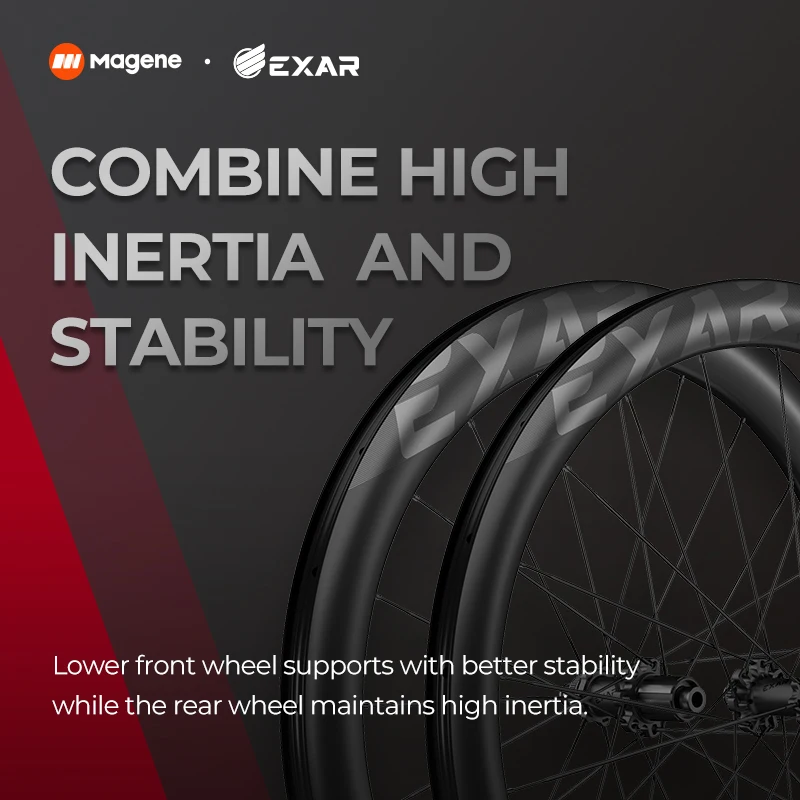 EXAR Ultra Dark Carbon Fiber Wheelset 2024 Disc Brake Integral Front Rear Wheels Inertia Stability Ceramic Bearing