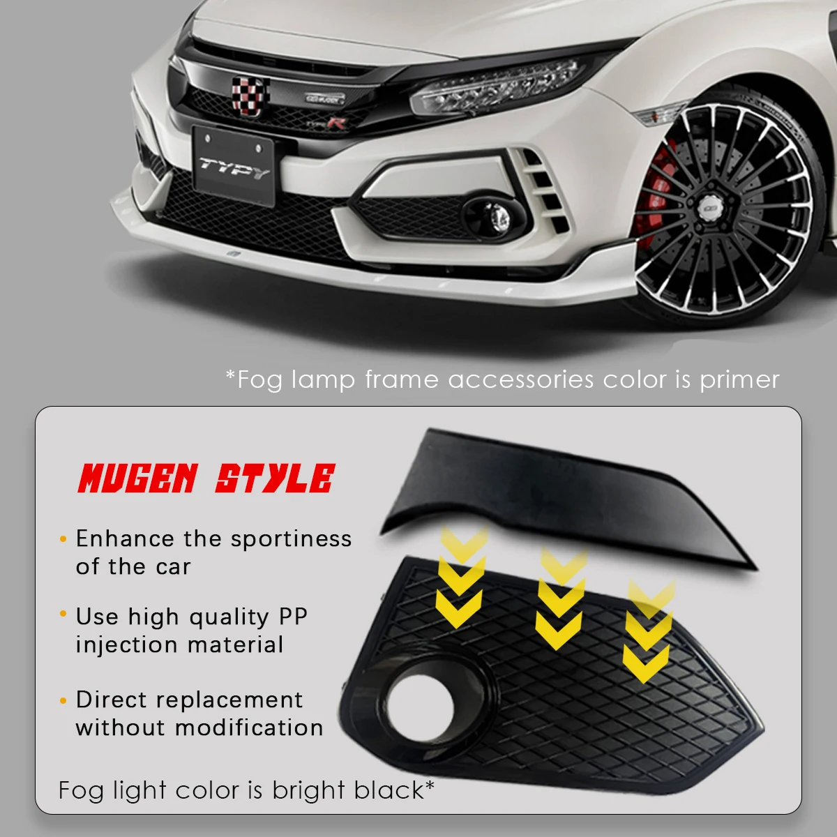 車のフロントバンパーキット,フォグライトカバー,車のボディキット