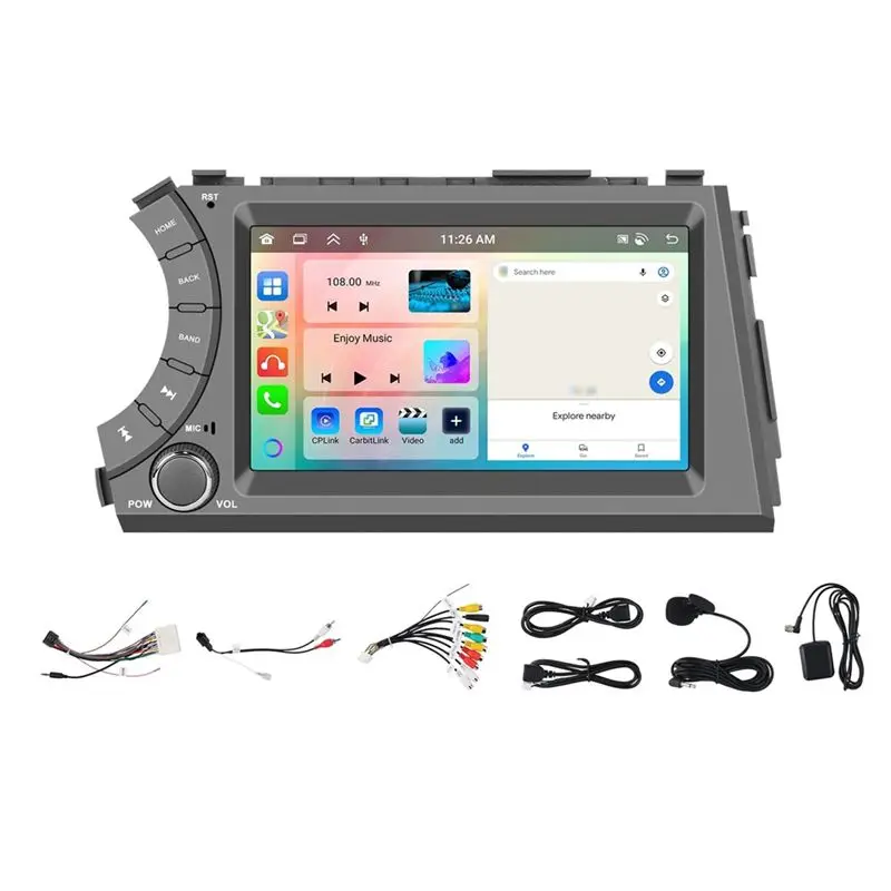 

7-дюймовый автомобильный радиоприемник с Android, мультимедийный плеер для Ssangyong Actyon 2012-2014, автомобильная аудиосистема с CarPlay, навигацией, Bluetooth, 4G+64 ГБ