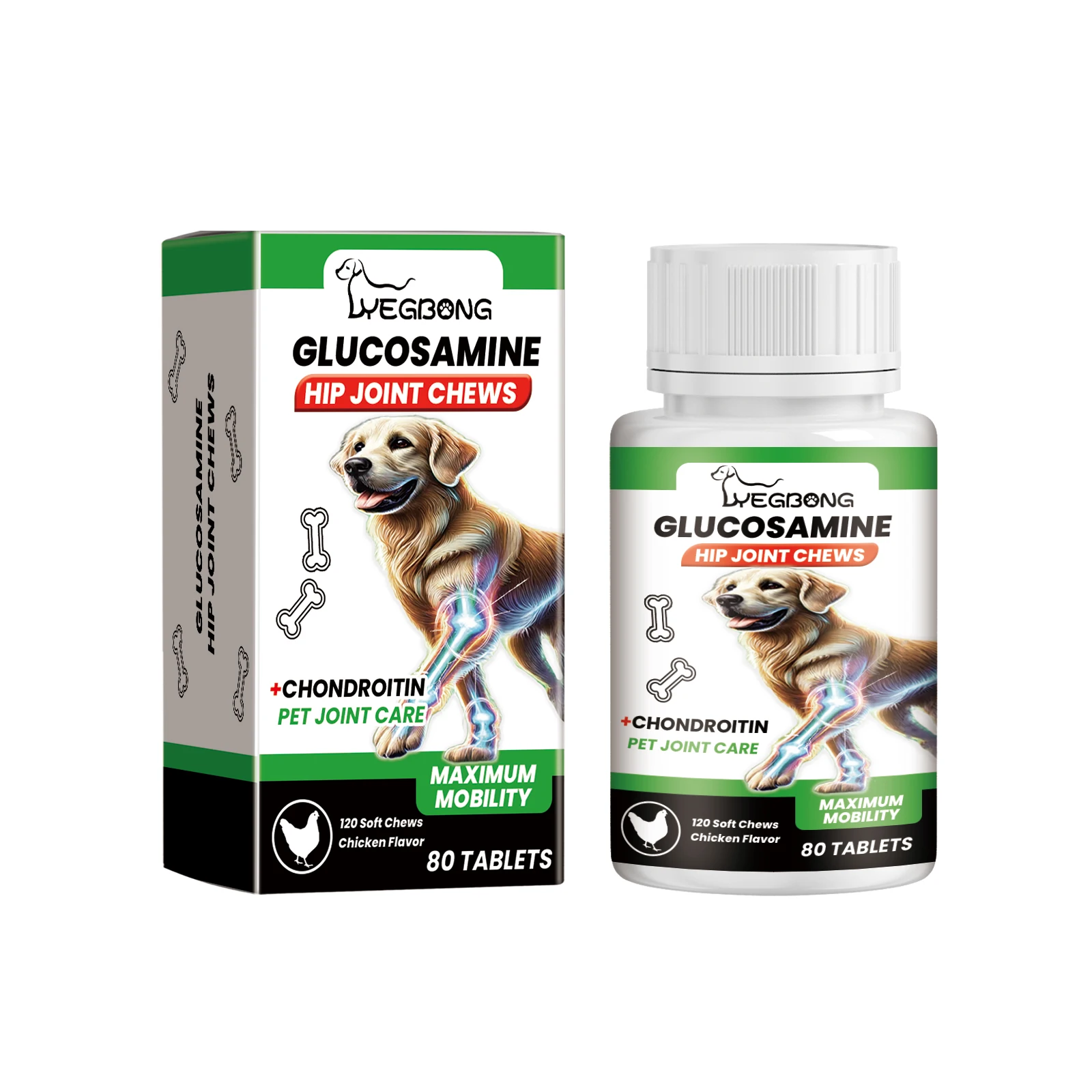 Dog Joint Care Tablets, Glucosamine Hip Joint Supplement to Support Joint Health & Boost Pet Vitality