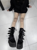 Gothic Lolita Fetish Sexy Shoopy Bodystocking Tights With Pattern Women's Tights Women Tightening Sissy Stockings Y2k Emo Punk