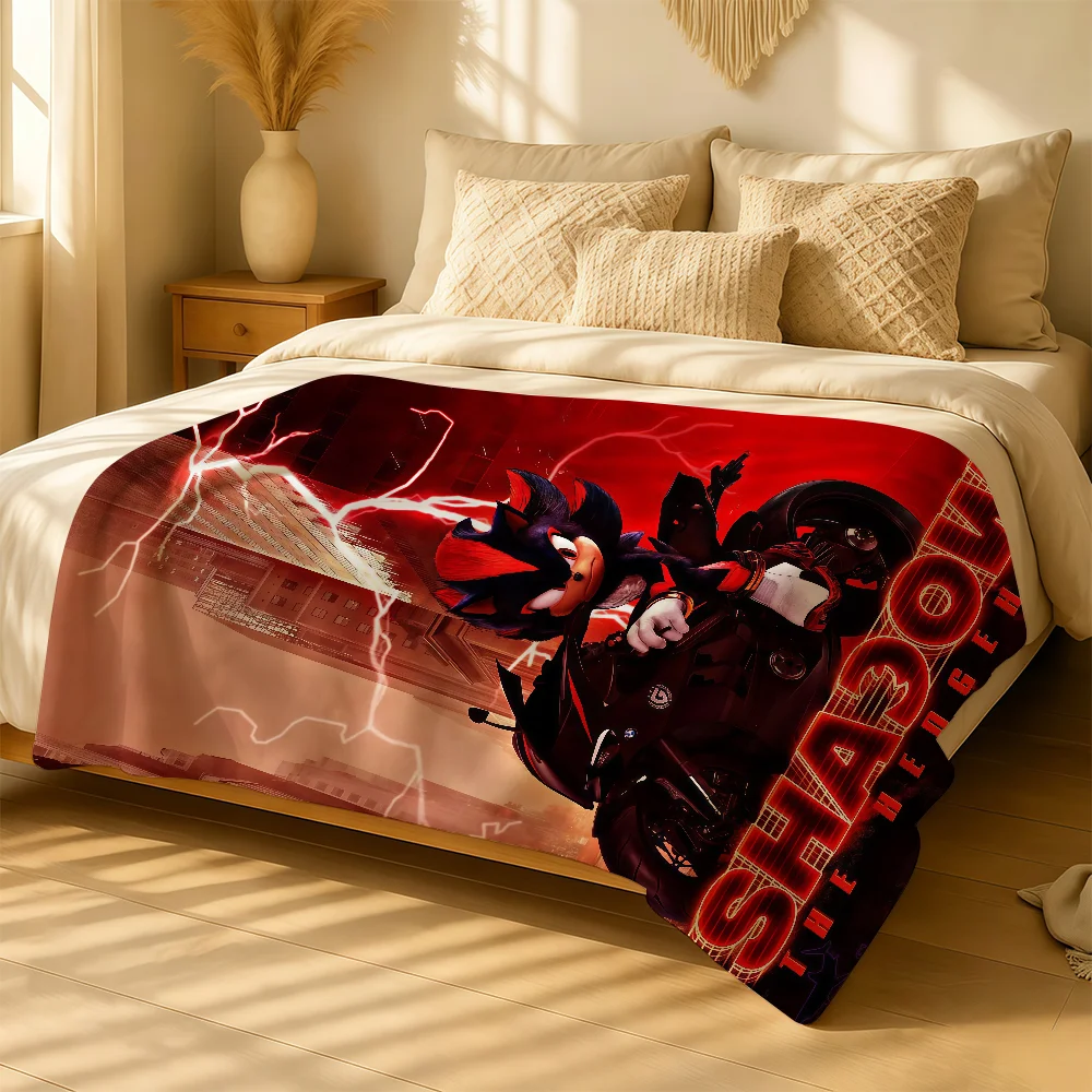 Anime S-SonicS Cartoon Blanket For Soft Warm Knee For Bedroom Living Room Bed Sofa Camping Picnic Office Gift