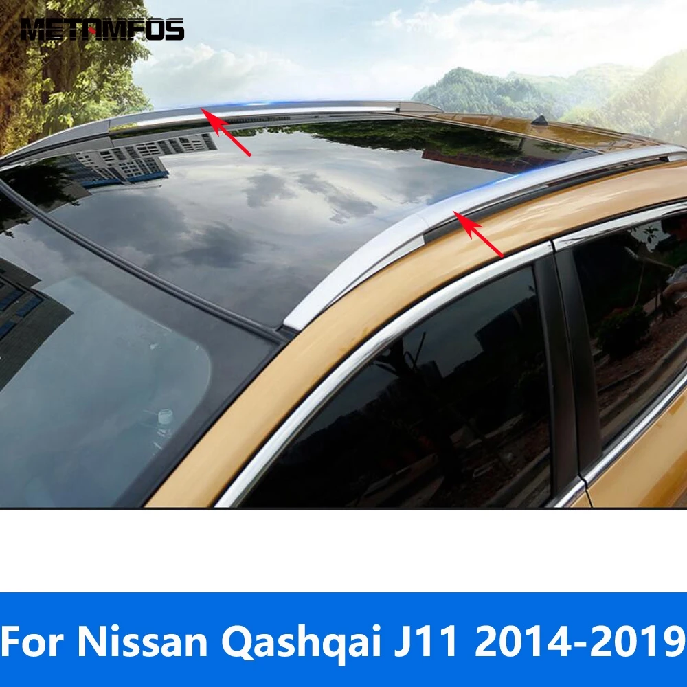 Roof Bars For Nissan Qashqai J11 2014-2018 2019 Aluminum Alloy Side Bars Cross Rail Roof Rack Luggage Accessories Car Styling