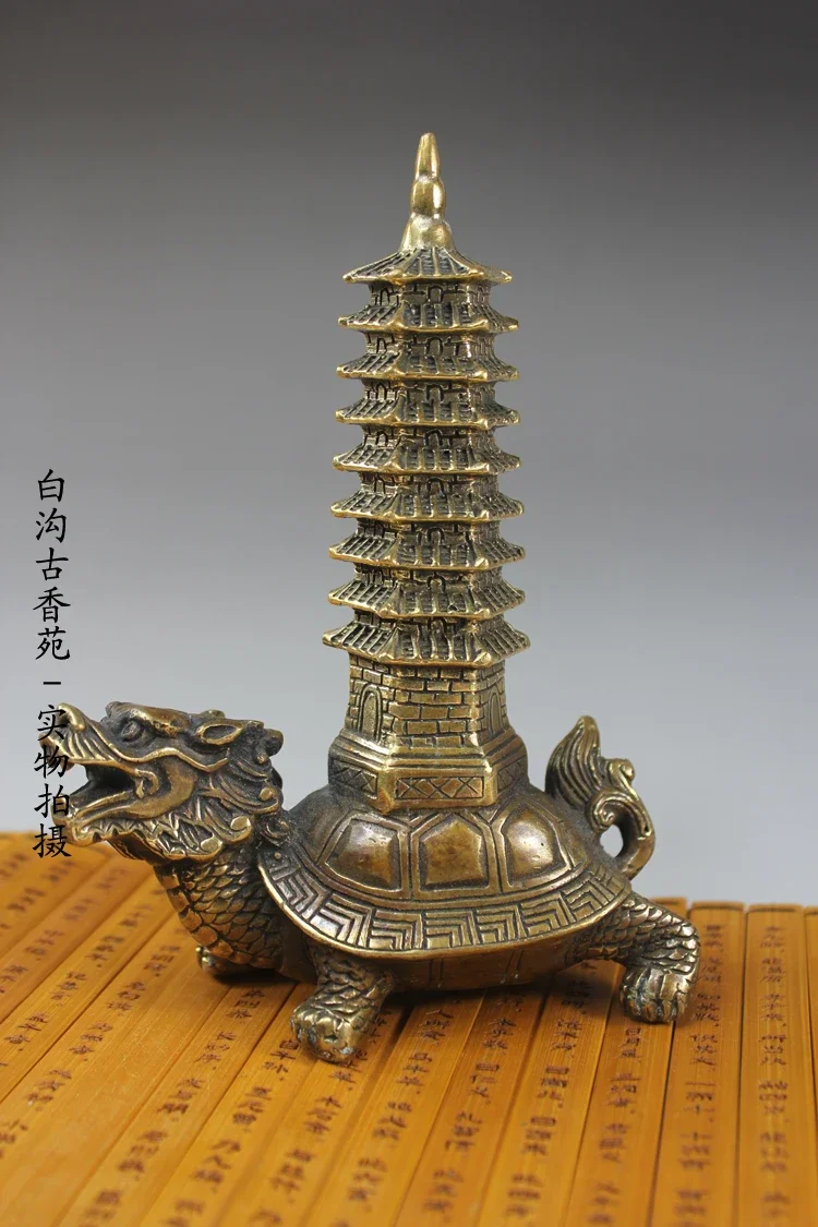 

Old Collectibles chinese bentota dragon turtle old copper statue Dragon God Animals Garden Decoration 100% real Brass Bronze