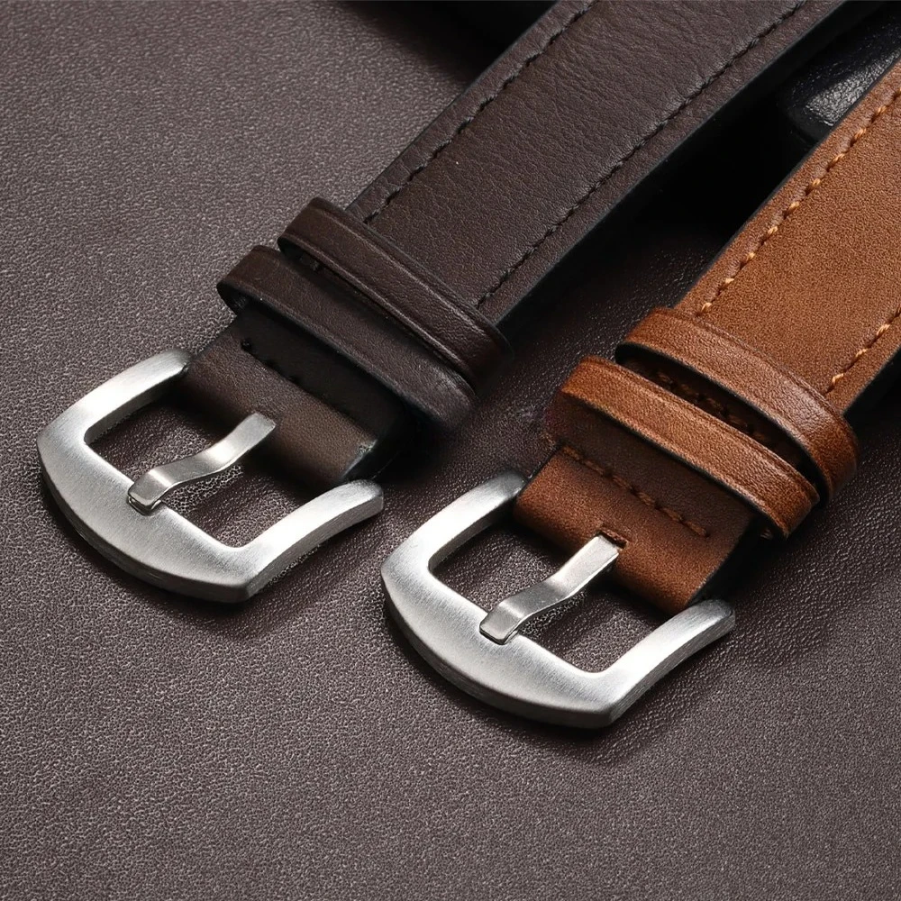 جلد طبيعي الساعات الإفراج السريع حزام (استيك) ساعة 20 مللي متر 22 مللي متر Smartwatch حزام ريترو براون الأسود الساعات اكسسوارات 2026