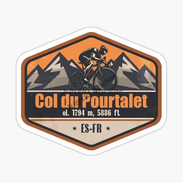 

Col Du Pourtalet France and Spain Border Pyrenees Mountain Pass Cycling Climbing Car Sticker Self-adhesive Waterproof Decorative