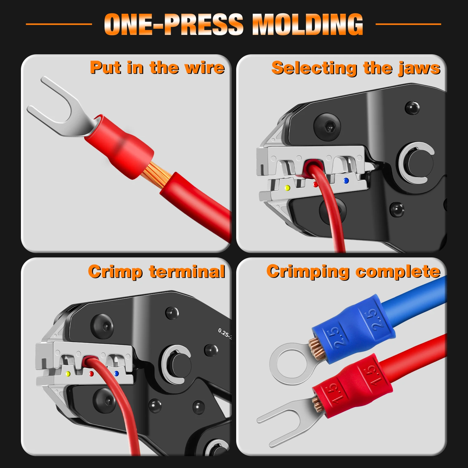 SN-02C 460 قطعة مجموعة أدوات العقص سلك معزول موصلات كهربائية مجموعة متنوعة موصلات الأسلاك المكشكش 17 أنواع محطات #6