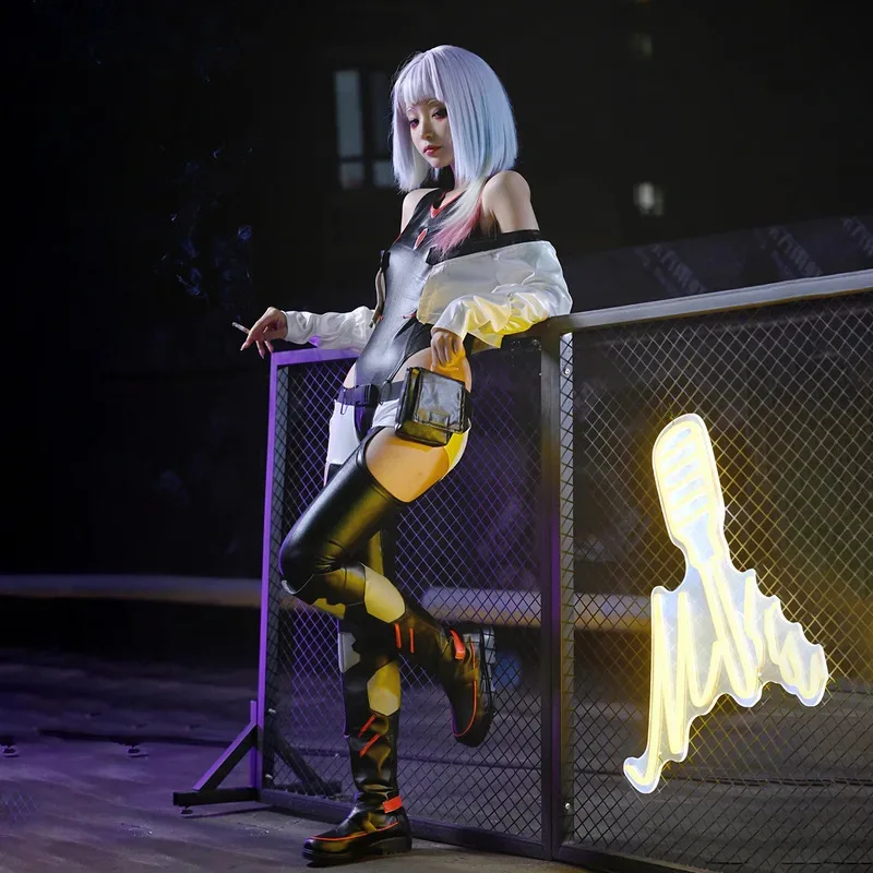 

Cyberpunk Lucy Game Edgerunners 2022 Lucy Women Uniform Suit Halloween Party Cosplay Costume Sexy Outfit Full Set Clothing