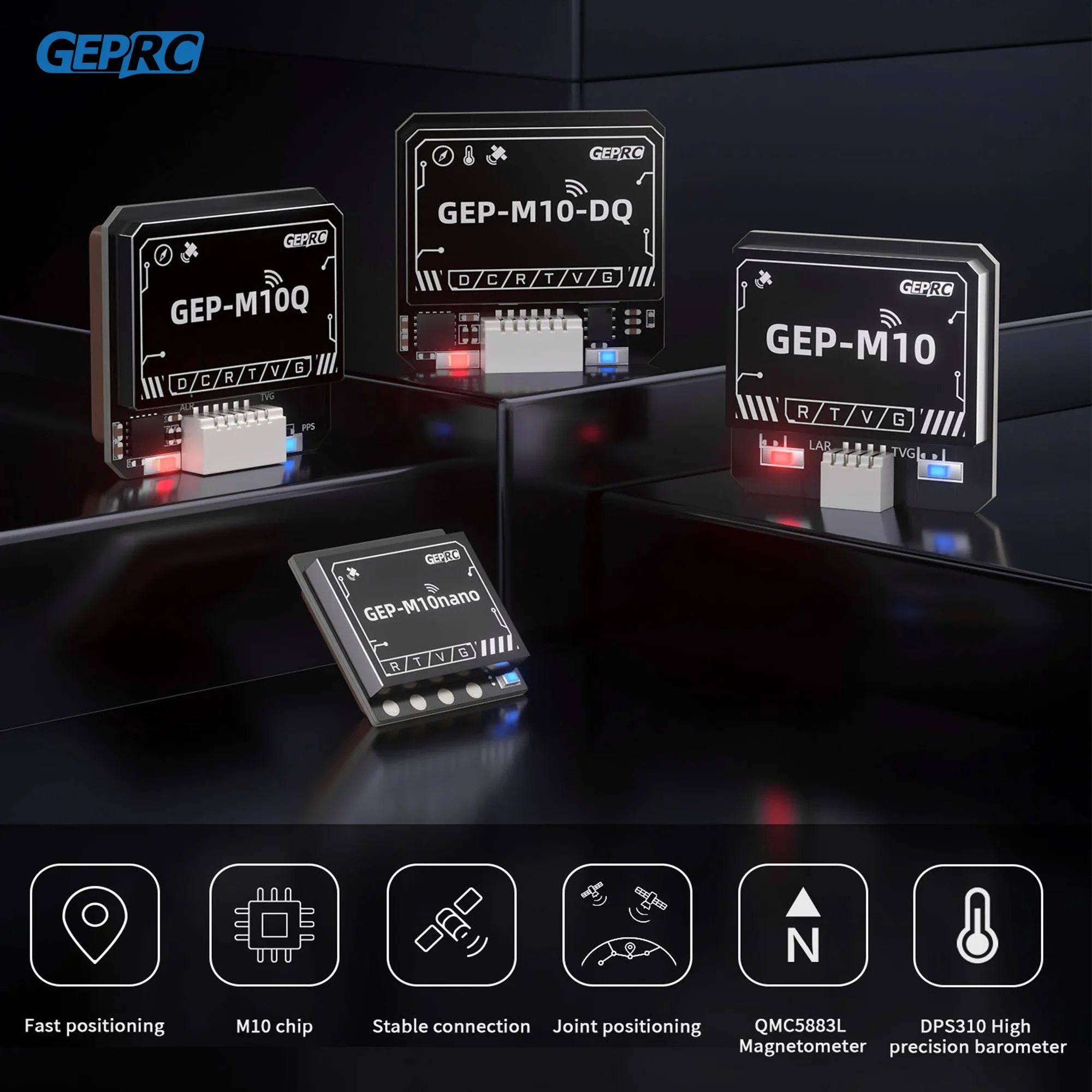 GEPRC GEP-M10 Series GPS Built-in Flash Chip QMC5883L Magnetometer DPS310 Barometer Accurate and Farad Capacitor for FPV Drone