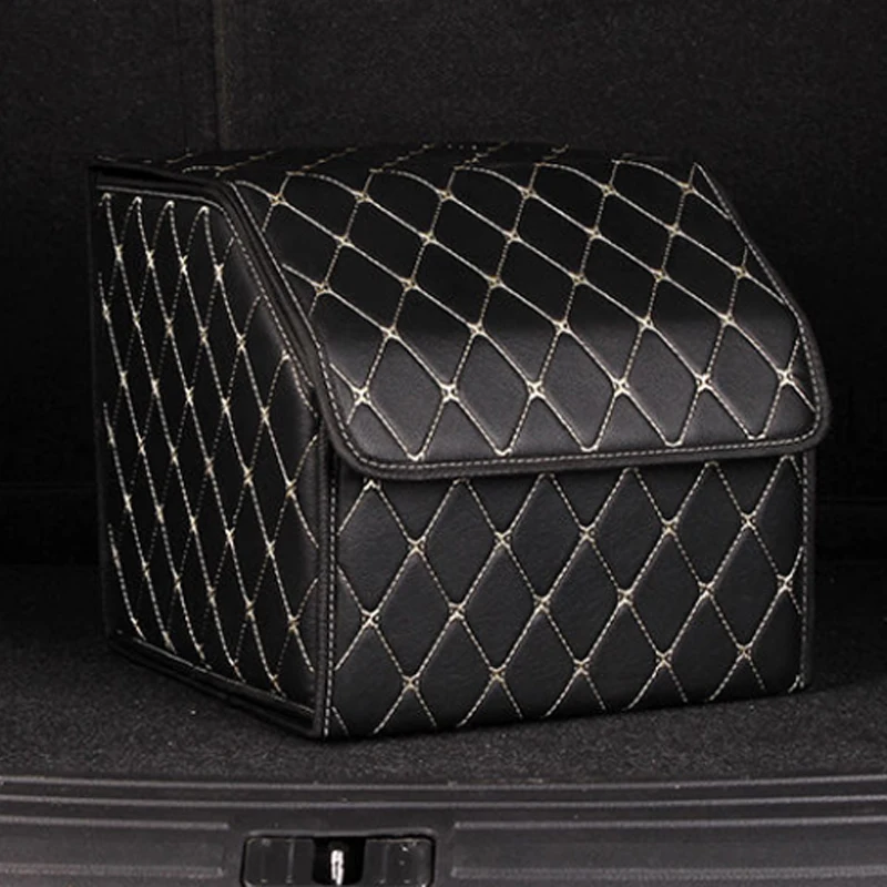 30cm Car PU Leather Trunk Storage Box Portable Foldable Storage Car Multiuse Storage Car Trunk Bag Auto Storag Box